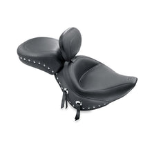 Load image into Gallery viewer, Mustang 00-15 Harley Softail Std Rear Tire Wide Touring Solo Seat w/Driver Backrest w/Studs - Black