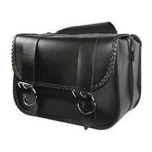 Load image into Gallery viewer, Willie &amp; Max Universal Braided Straight Saddlebags (14.5 in L x 12 in W x 5.5 in H) - Black