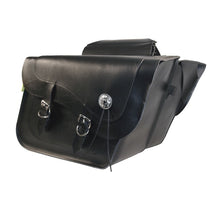 Load image into Gallery viewer, Willie &amp; Max Universal Deluxe Large Slant Saddlebags (16 in L x 11 in W x 6.5 in H) - Black