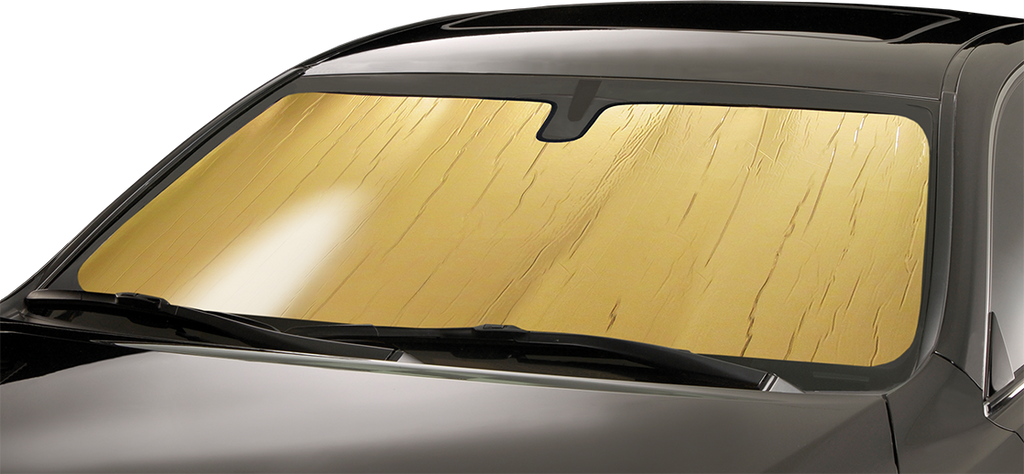Intro-Tech Custom Auto Shade - Gold Roll Up Window Sun Shade Heat Shield - BK-66-G ()